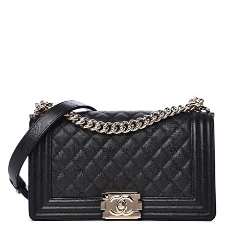 chanel boy black caviar quilted color|CHANEL Caviar Quilted Medium Boy Flap Black .